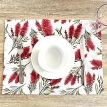 Load image into Gallery viewer, Australian Bottlebrush Placemat Silken Twine Table Runner