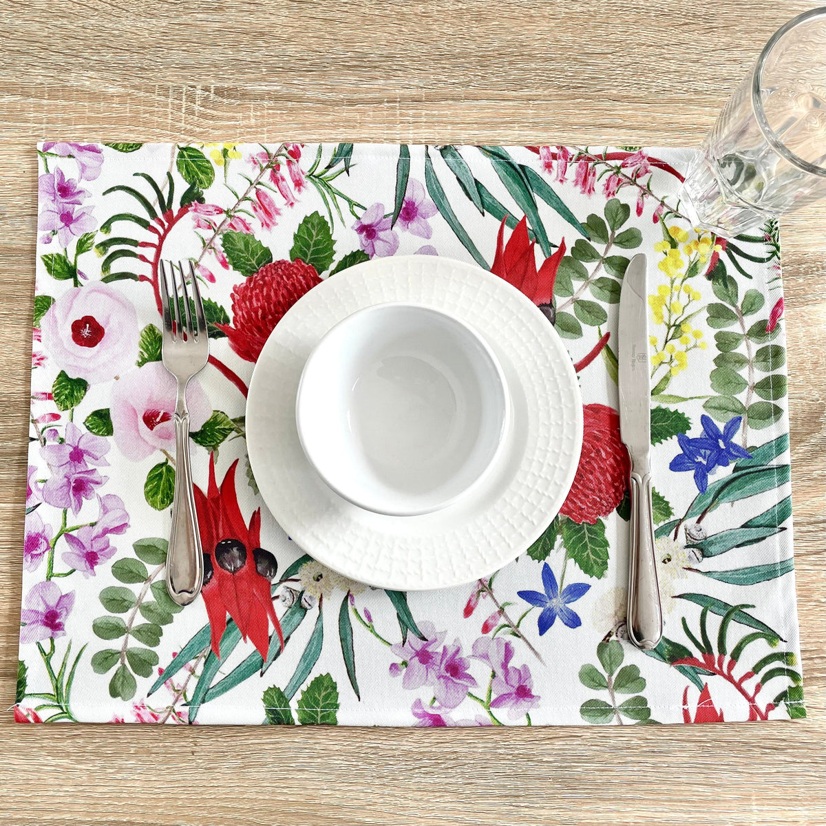 Australian Floral Emblems Placemat Australian Made Silken Twine