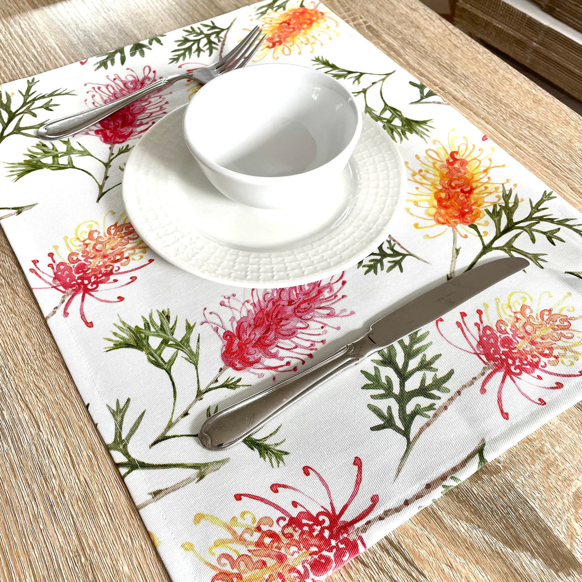 Australian Grevillea Placemat Australian Made Gifts Silken Twine