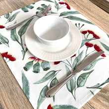 Load image into Gallery viewer, Australian Gum Blossom Placemat Silken Twine Table Runner