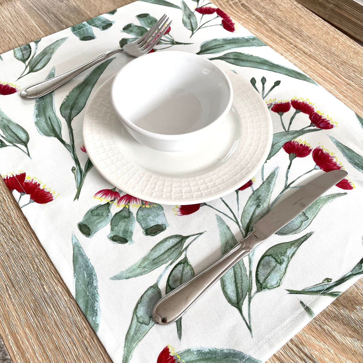 Australian Gum Blossom Placemat Australian Made Silken Twine