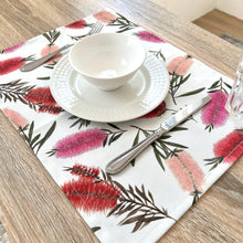 Load image into Gallery viewer, Australian Mixed Bottlebrush Placemat Silken Twine Table Runner