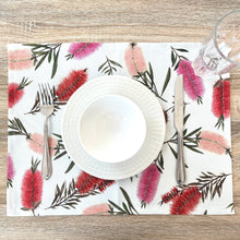 Load image into Gallery viewer, Australian Mixed Bottlebrush Placemat Silken Twine Table Runner