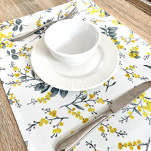 Load image into Gallery viewer, Australian Silver Wattle Placemat Silken Twine Table Runner