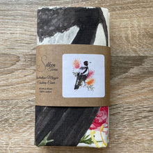 Load image into Gallery viewer, Magpie and Grevillea Cushion Cover Side Cotton Drill Silken Twine Cushion Cover