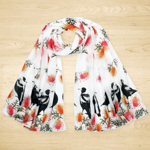Load image into Gallery viewer, Australian Magpies Scarf Silken Twine Scarf