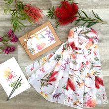 Load image into Gallery viewer, Australian Native Wild Flowers Scarf Silken Twine Scarf