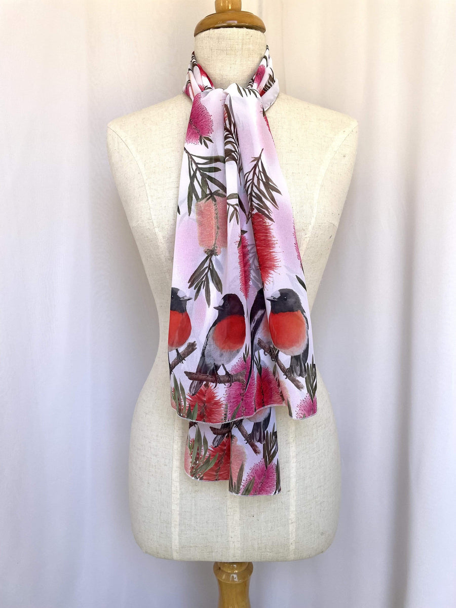 Paperwings silk scarf  digital print scarves, Australian made gifts