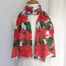 Load image into Gallery viewer, Australian Waratah Flower Scarf Silken Twine Scarf