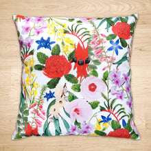 Load image into Gallery viewer, Floral Emblems Cushion Cover Cotton Drill Silken Twine Cushion Cover