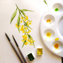 Load image into Gallery viewer, Golden Wattle Cushion Cover Cotton Drill Silken Twine Cushion Cover