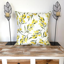 Load image into Gallery viewer, Golden Wattle Cushion Cover Cotton Drill Silken Twine Cushion Cover