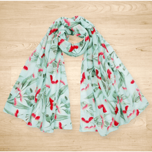 Load image into Gallery viewer, Gum Blossoms Scarf Mint Silken Twine Scarf