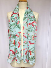Load image into Gallery viewer, Gum Blossoms Scarf Mint Silken Twine Scarf
