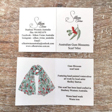 Load image into Gallery viewer, Gum Blossoms Scarf Mint Silken Twine Scarf
