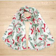 Load image into Gallery viewer, Gum Blossoms Scarf White Silken Twine Scarf