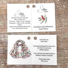 Load image into Gallery viewer, Gum Blossoms Scarf White Silken Twine Scarf