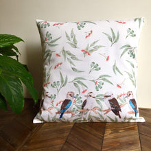 Load image into Gallery viewer, Kookaburra 5 birds Cushion Cover Cotton Drill Silken Twine Cushion Cover