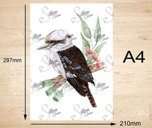 Load image into Gallery viewer, Kookaburra Art Prints set of 3 Silken Twine Art Print