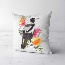Load image into Gallery viewer, Magpie and Grevillea Cushion Cover Side Cotton Drill