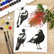 Load image into Gallery viewer, Magpie Art Print (Front) Silken Twine Art Print