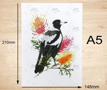 Load image into Gallery viewer, Magpie Art Print (Side) Silken Twine Art Print