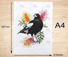 Load image into Gallery viewer, Magpie Art Prints set of 3 Silken Twine Art Print