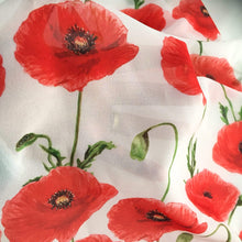 Load image into Gallery viewer, Red Poppy Flower Scarf Silken Twine Scarf