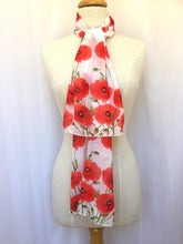 Load image into Gallery viewer, Red Poppy Flower Scarf Silken Twine Scarf