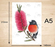 Load image into Gallery viewer, Scarlet Robin Art Print Front Silken Twine Art Print