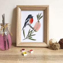 Load image into Gallery viewer, Scarlet Robin Art Print Right Silken Twine Art Print