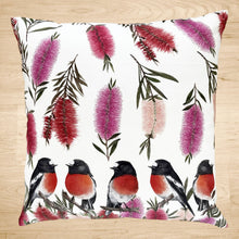 Load image into Gallery viewer, Scarlet Robin Cushion Cover Cotton Drill Silken Twine Cushion Cover