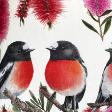 Load image into Gallery viewer, Scarlet Robin Cushion Cover Cotton Drill Silken Twine Cushion Cover