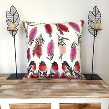Load image into Gallery viewer, Scarlet Robin Cushion Cover Cotton Drill Silken Twine Cushion Cover