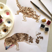 Load image into Gallery viewer, Shingleback Bobtail Lizard Art Print Silken Twine Art Print