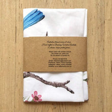 Load image into Gallery viewer, Single Blue Wren Handkerchief Large Bird Silken Twine Handkerchief