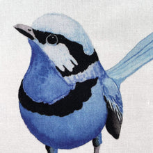 Load image into Gallery viewer, Single Blue Wren Handkerchief Large Bird Silken Twine Handkerchief