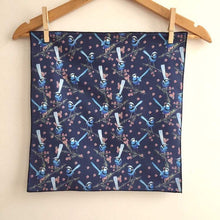 Load image into Gallery viewer, Single Blue Wren Mini's Handkerchief Navy Silken Twine Handkerchief