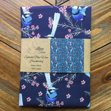 Load image into Gallery viewer, Single Blue Wren Mini's Handkerchief Navy Silken Twine Handkerchief