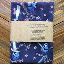 Load image into Gallery viewer, Single Blue Wren Mini&#39;s Handkerchief Navy Silken Twine Handkerchief