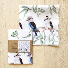 Load image into Gallery viewer, Single Kookaburra Handkerchief 5 birds Silken Twine Handkerchief