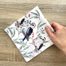 Load image into Gallery viewer, Single Kookaburra Handkerchief 5 birds Silken Twine Handkerchief