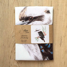 Load image into Gallery viewer, Single Kookaburra Handkerchief Mint Green Silken Twine Handkerchief