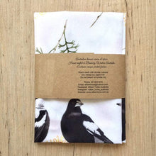 Load image into Gallery viewer, Single Magpie Handkerchief 5 Birds Silken Twine Handkerchief