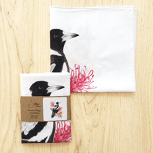 Load image into Gallery viewer, Single Magpie Large Bird Silken Twine Handkerchief