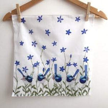 Load image into Gallery viewer, Superb Fairy Wren with Blue Bell Flowers