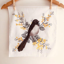 Load image into Gallery viewer, Single Willie Wagtail Handkerchief large bird Silken Twine Handkerchief