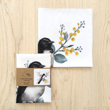 Load image into Gallery viewer, Single Willie Wagtail Handkerchief large bird Silken Twine Handkerchief