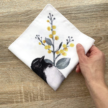 Load image into Gallery viewer, Single Willie Wagtail Handkerchief large bird Silken Twine Handkerchief