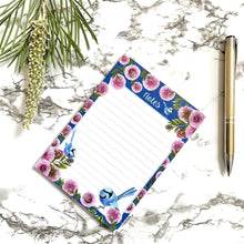 Load image into Gallery viewer, Splendid Blue Wren Note Pad Silken Twine